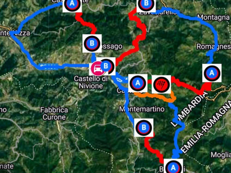mappa generale mythical cars rally