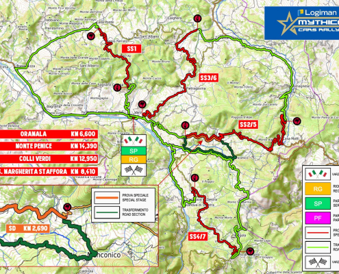 mappa generale mythical cars rally