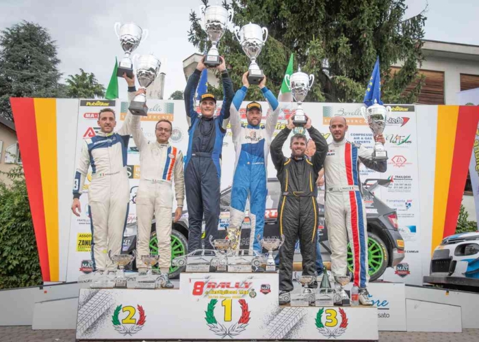 Il podio dell'edizione 2024 del Rally di Castiglione