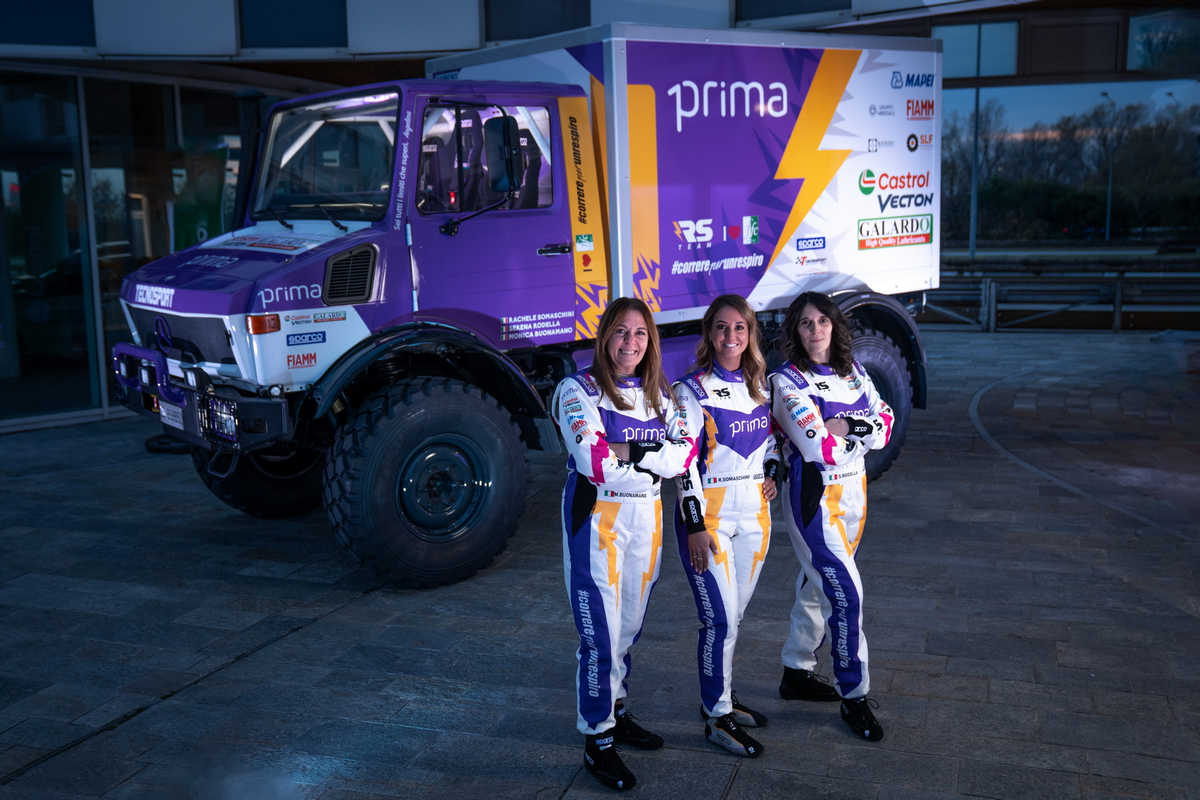 monica buonamano, rachele somaschini, serena rodella con unimog