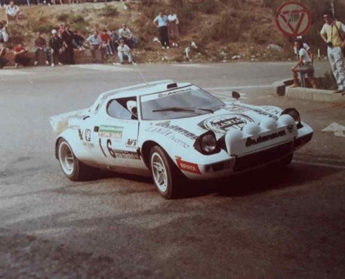 Roberto Volpi con la Stratos al Liburna 1981 nella foto di Paolo Ribechini