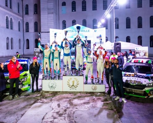 Il podio del Rally Città dei Mille